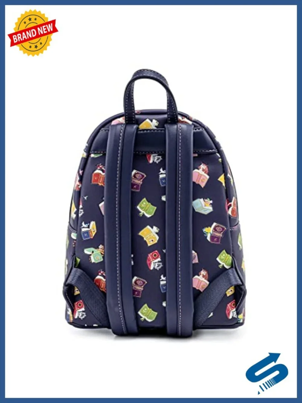 Disney Princess Books Print Faux Leather Double Strap Shoulder Bag Purse